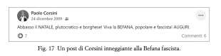 post di paolo corsini del 2009 inneggiante alla befana fascista