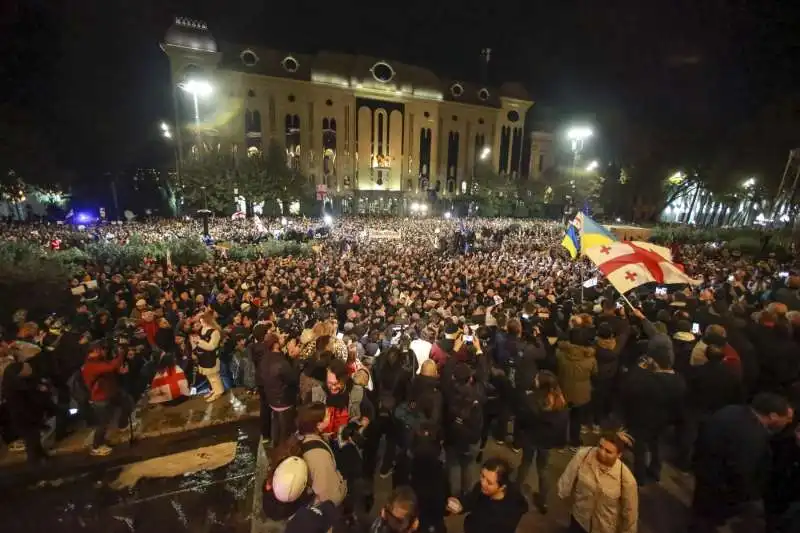 proteste in georgia dopo la vittoria di sogno georgiano   foto lapresse   2