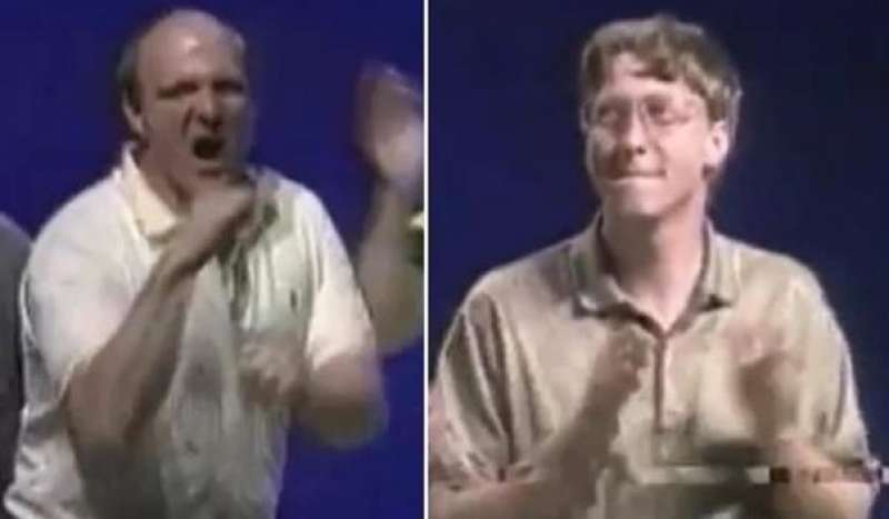 steve ballmer e bill gates al lancio di windows 95