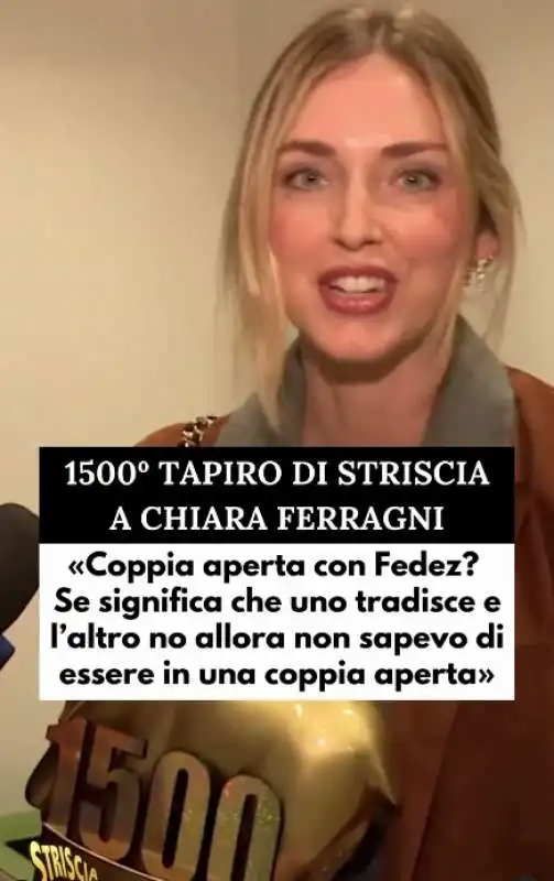 striscia la notizia consegna il tapiro a chiara ferragni 1