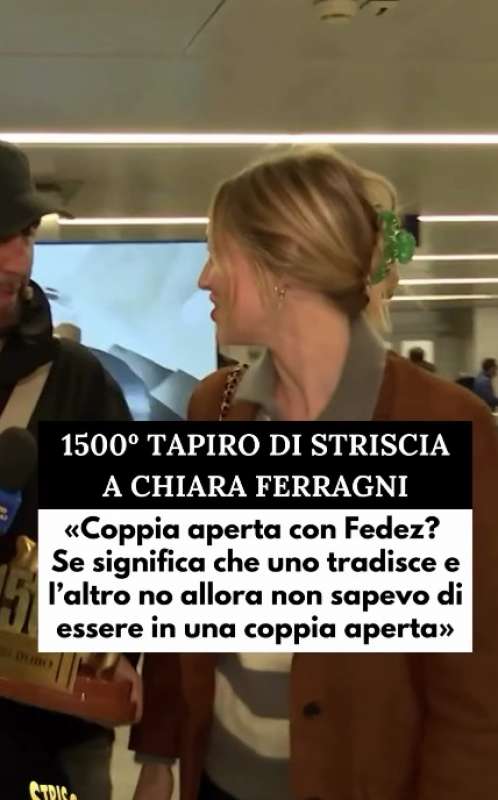 striscia la notizia consegna il tapiro a chiara ferragni 2