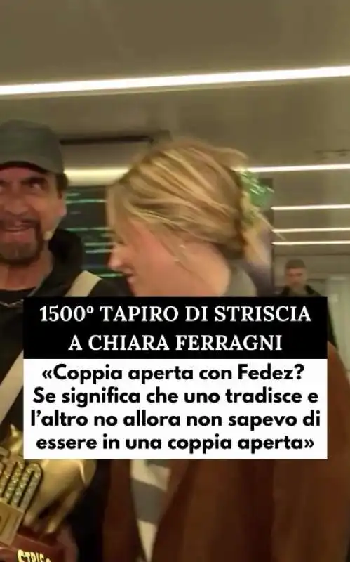 striscia la notizia consegna il tapiro a chiara ferragni 5