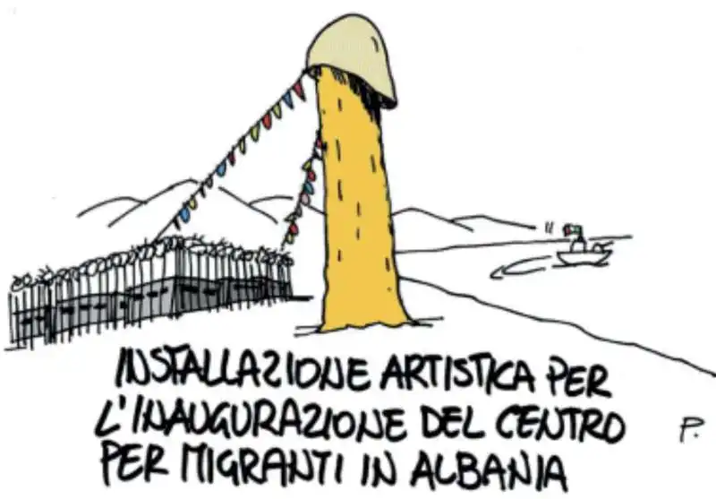 vignetta migranti in albania    1