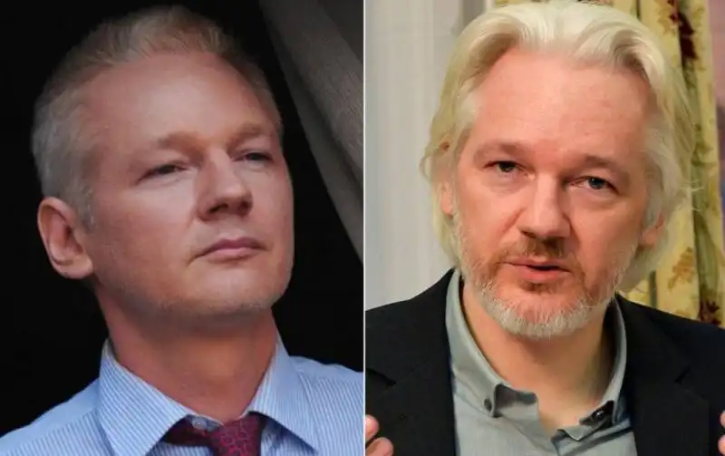 ASSANGE PRIMA E DOPO LA DETENZIONE 