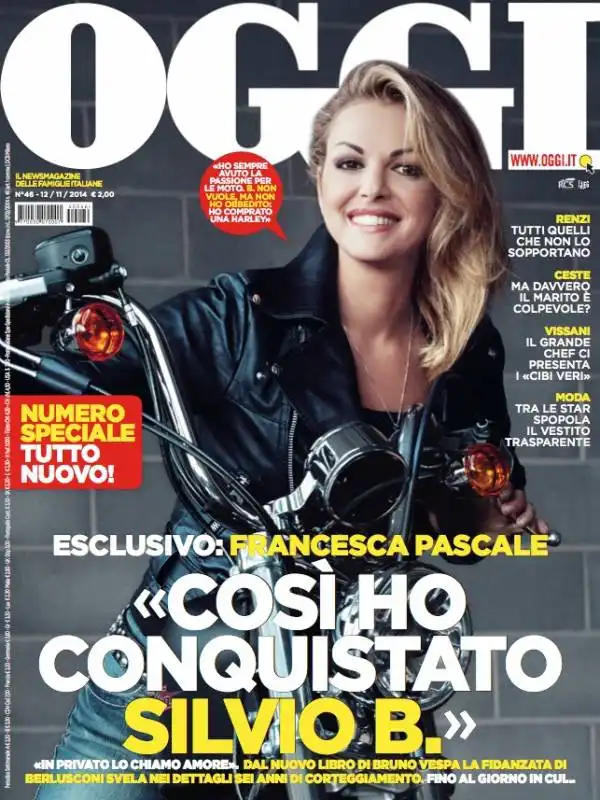 francesca pascale copertina oggi