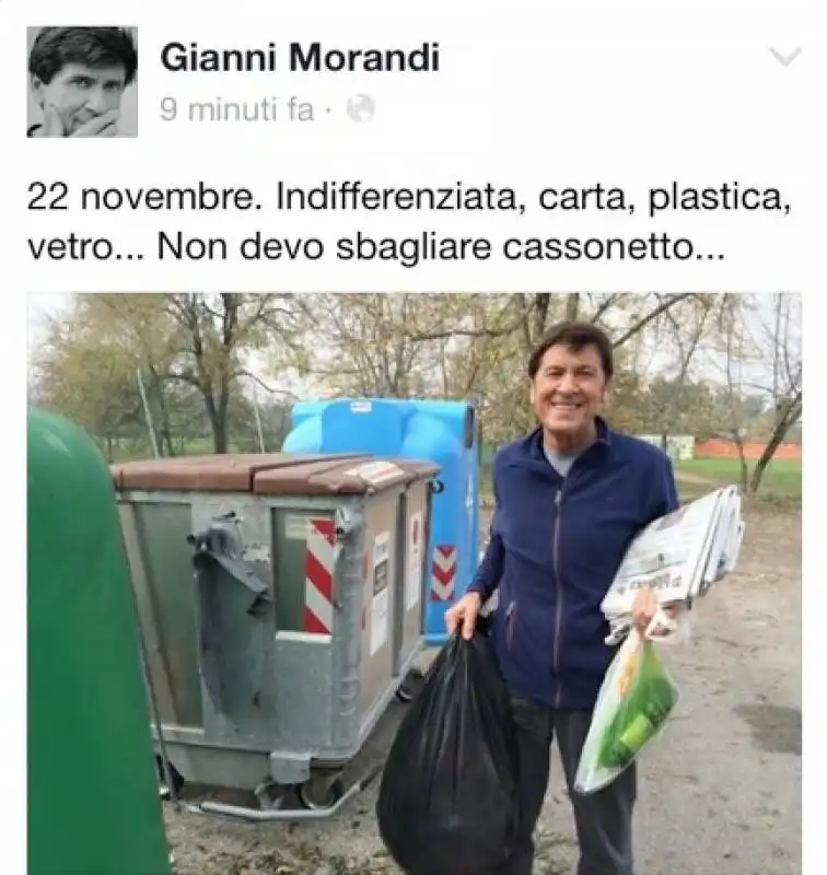 gianni morandi su facebook