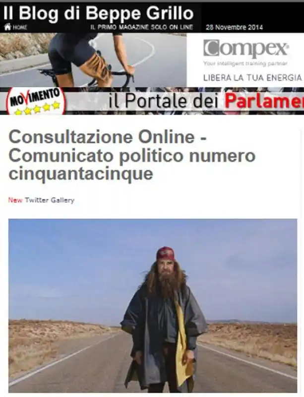 Grillo come Forrest Gump 