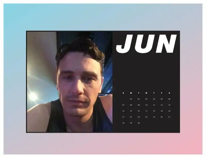 il calendario di james franco su paper 16