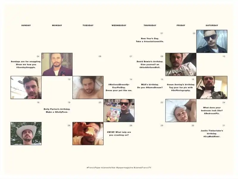 il calendario di james franco su paper 7