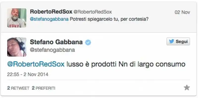 stefano gabbana twitta a report su moncler  3