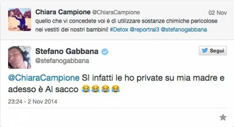 stefano gabbana twitta a report su moncler  6