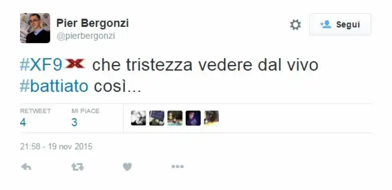 battiato stecca a xfactor   i commenti su twitter    