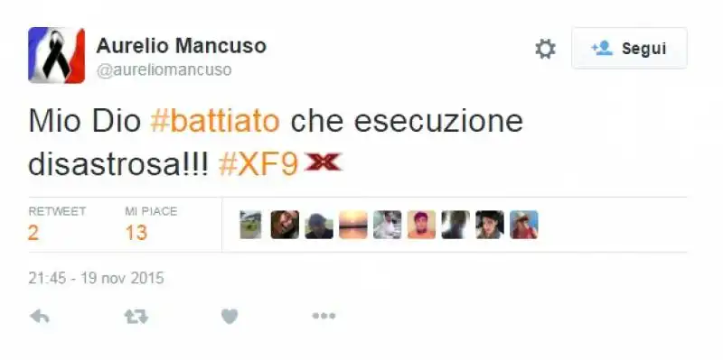 battiato stecca a xfactor   i commenti su twitter 