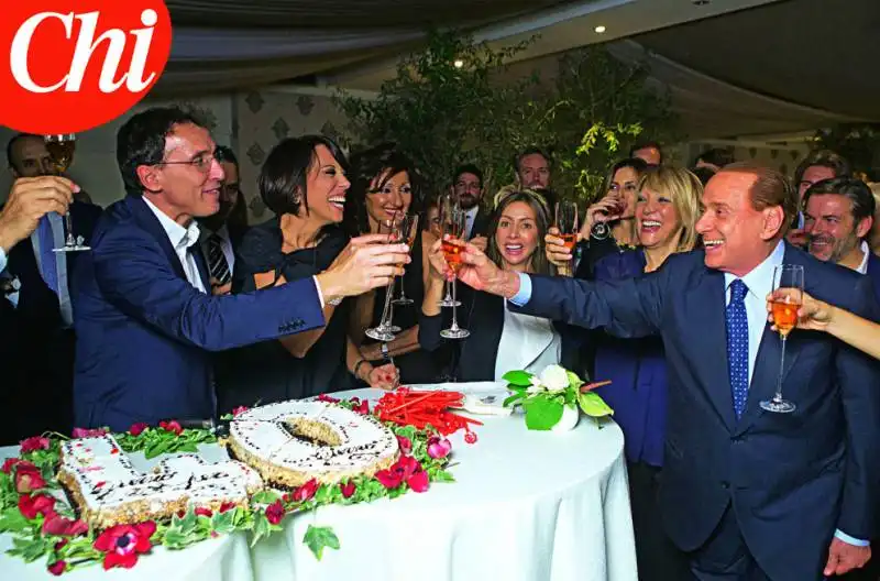 compleanno di nunzia de girolamo  francesco boccia brinda con silvio berlusconi