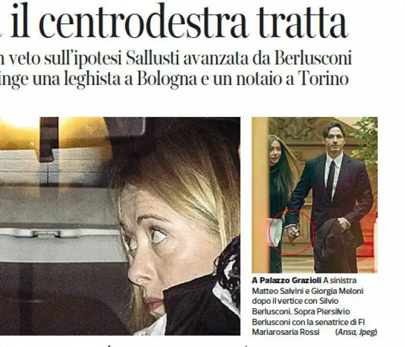 PIERSILVIO BERLUSCONI MARIAROSARIA ROSSI CORRIERE MANO