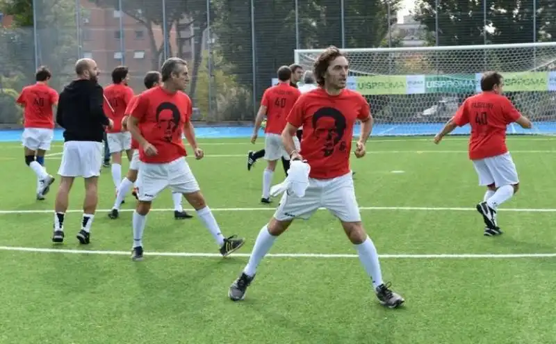 team giornalisti italiani in allenamento