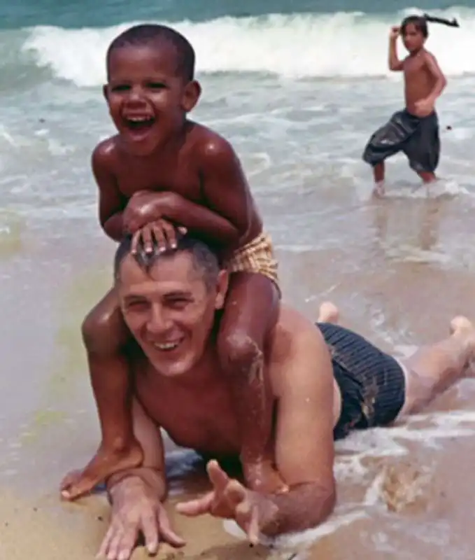 barack obama al mare con il nonno