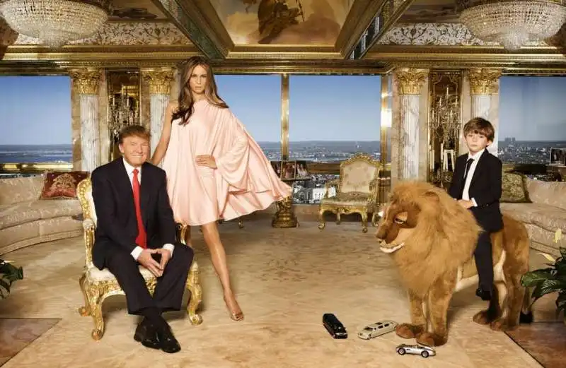 DONALD TRUMP - MELANIA E IL FIGLIO BARRON