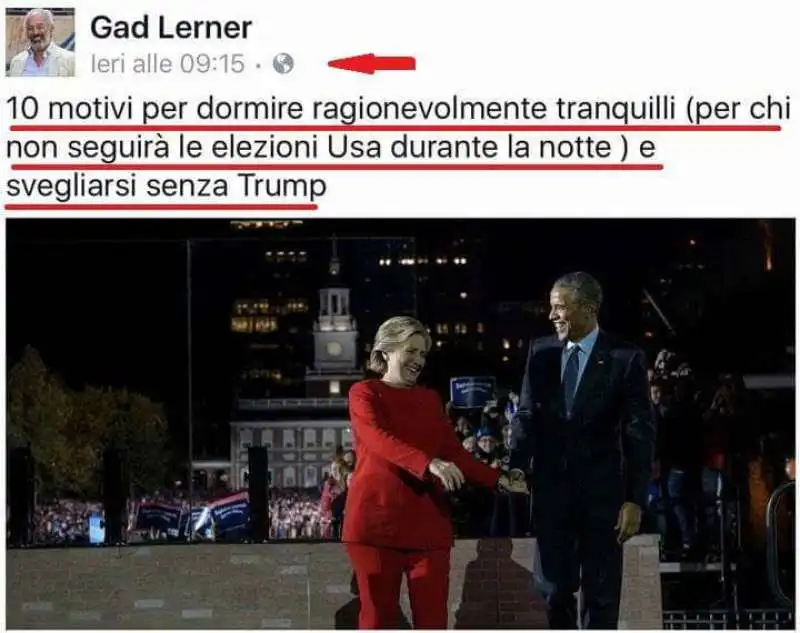 il post di gad lerner su trump e hillary