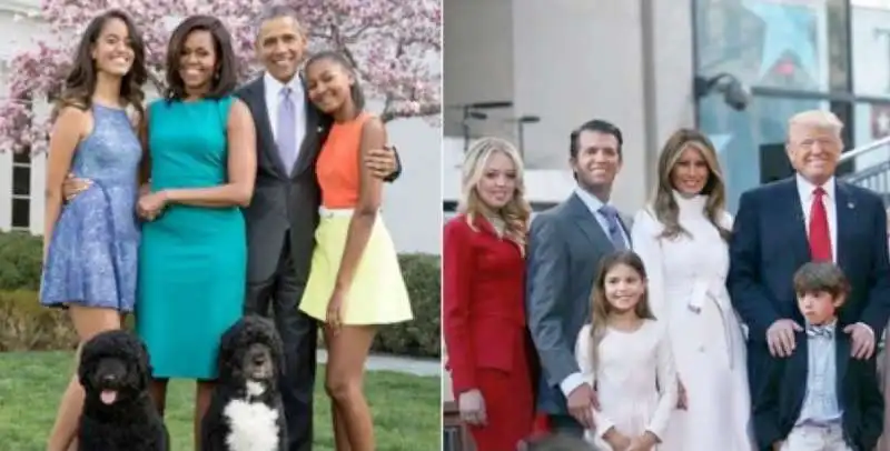 la famiglia obama e la famiglia trump