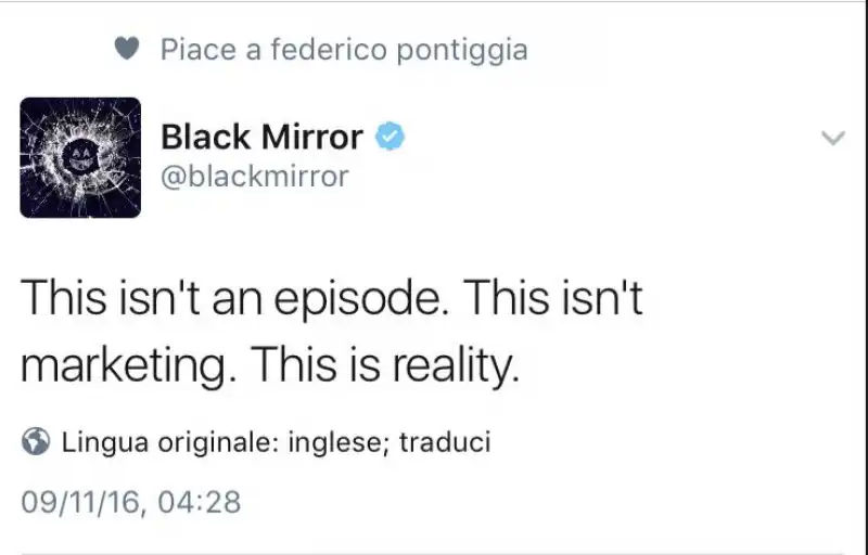 niente black mirror questa si chiama realta