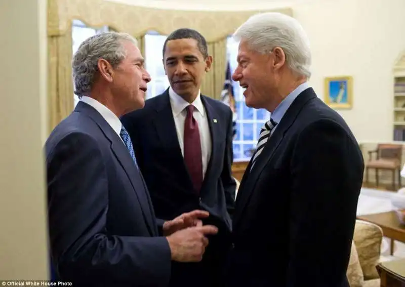 obama con bush e clinton