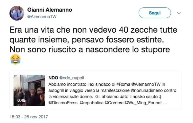 ALEMANNO SU ZECCHE ALL AUTOGRILL