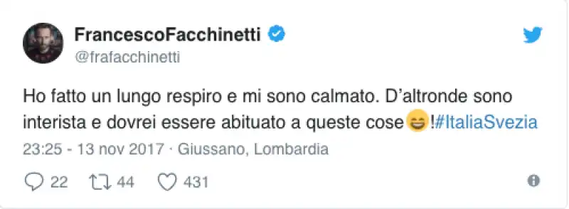  FACCHINETTI TWEET