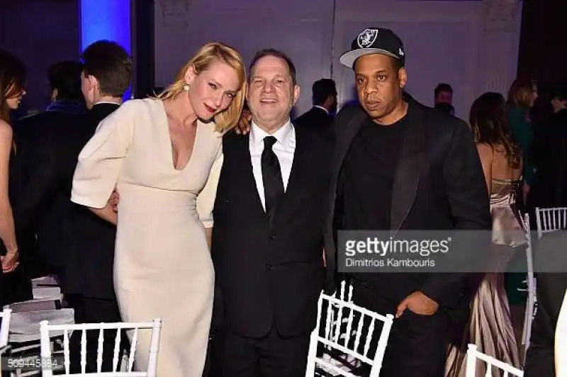 Uma Thurman Harvey Weinstein and Jay Z 