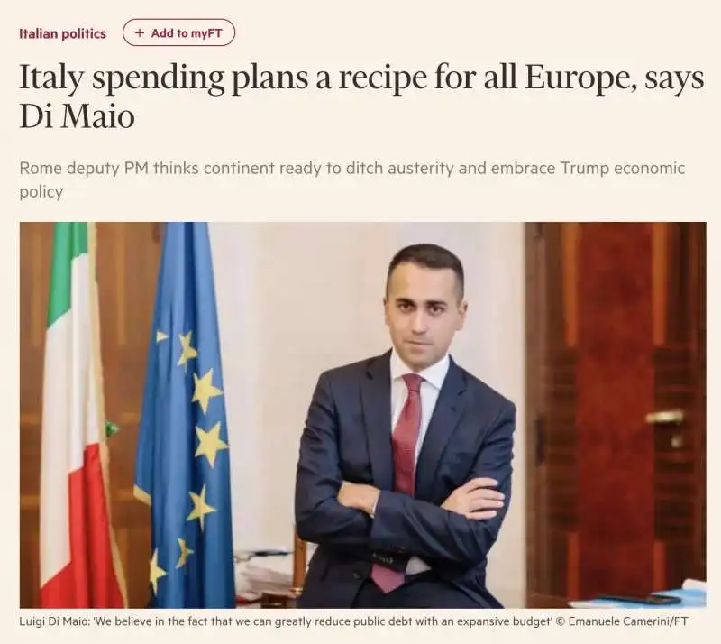 DI MAIO INTERVISTATO SUL FINANCIAL TIMES