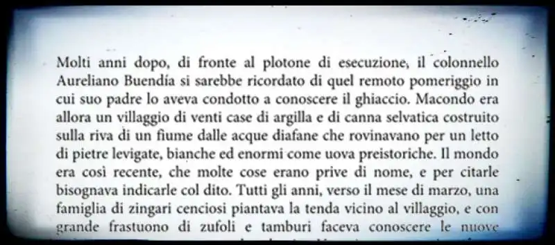 incipit 'cent'anni di solitudine' gabriel marcia marquez