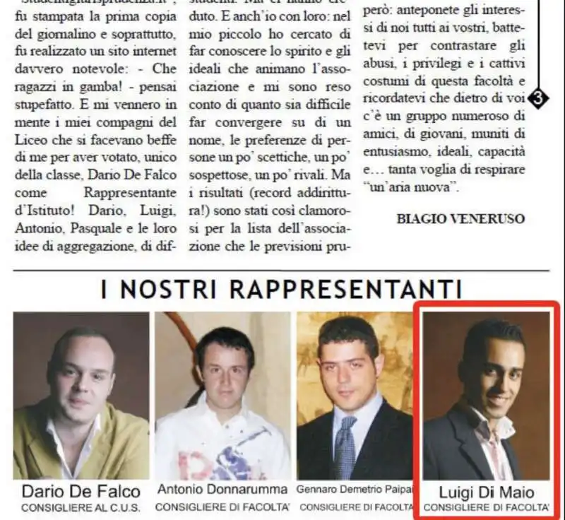 luigi di maio consigliere di facolta'