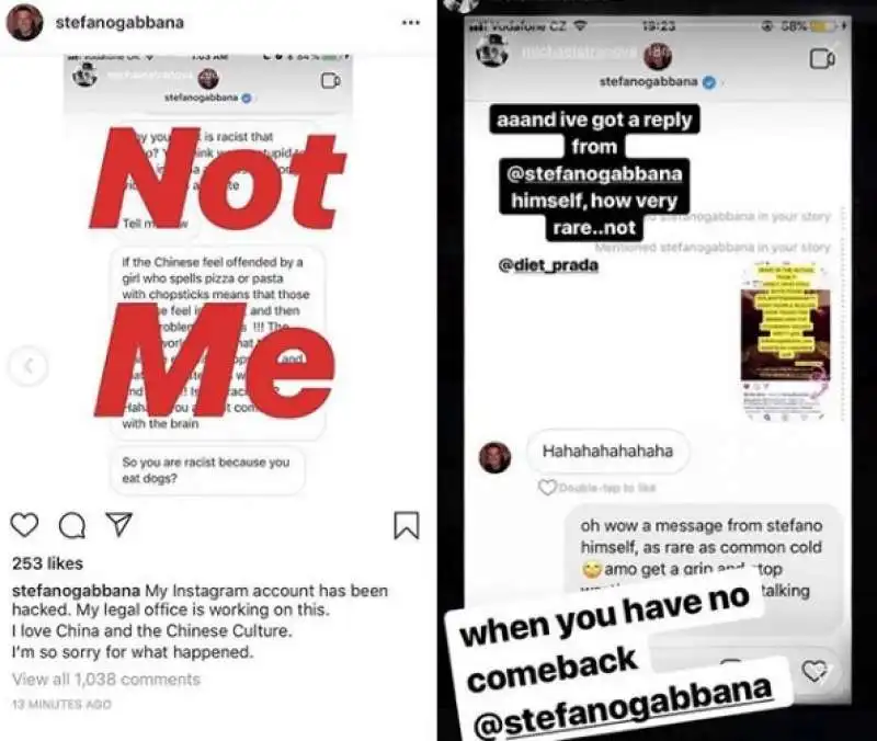 stefano gabbana nega di aver scritto insulti ai cinesi  4