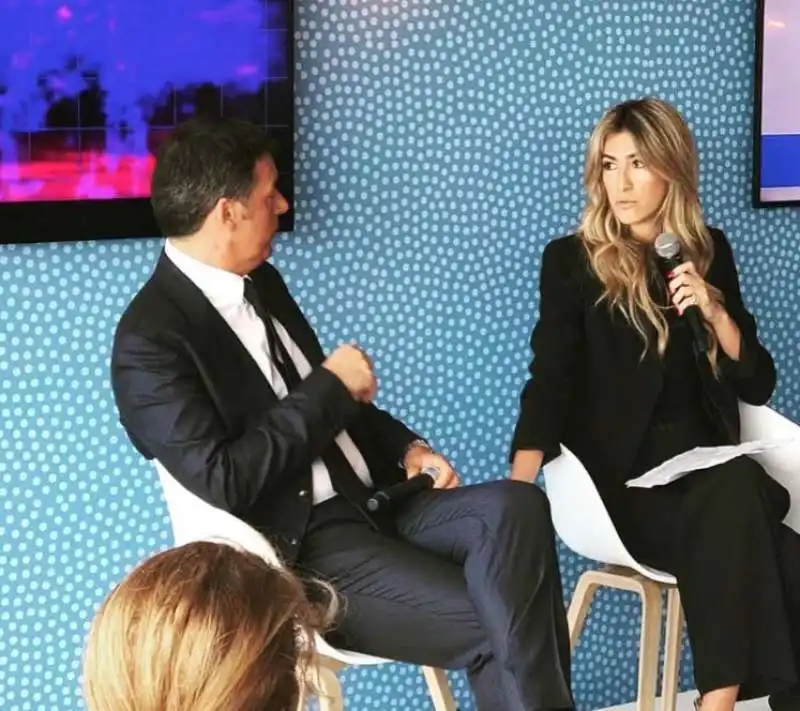 annalisa chirico matteo renzi all evento altran del paris air show