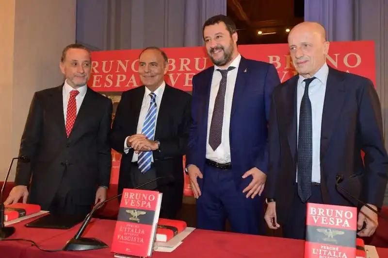 antonio polito  bruno vespa  matteo salvini  alessandro sallusti  foto di bacco (1)