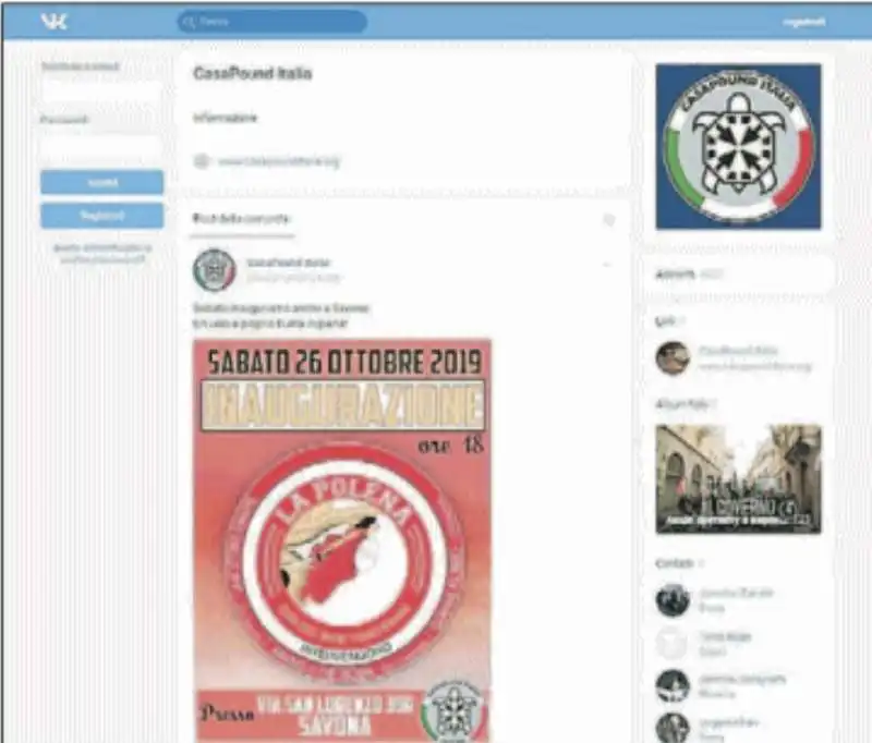 casapound su vk vkontakte