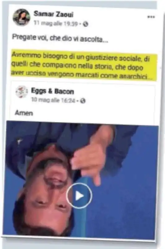 il post di samar zaoui contro salvini