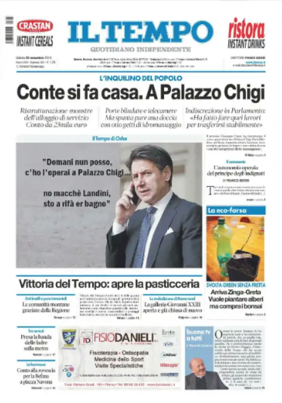 il tempo   copertina sulla ristrutturazione di conte a palazzo chigi