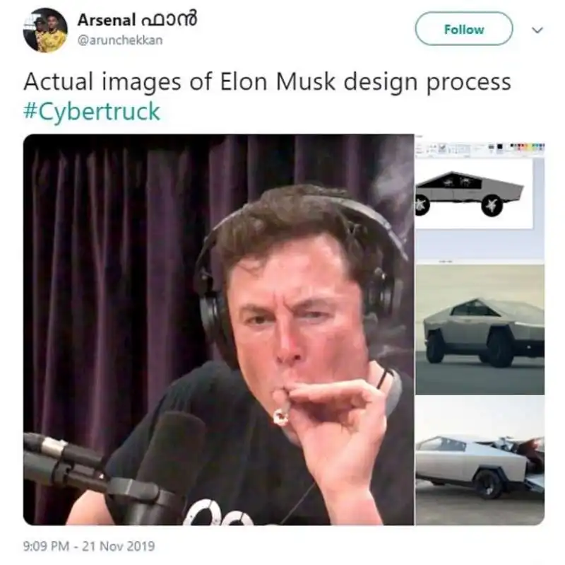 ironia social sulla tesla cybertruck 1