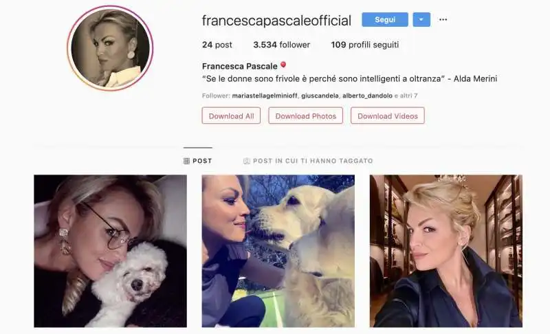 l'instagram di francesca pascale