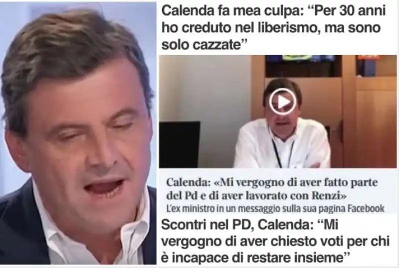 LE VERGOGNE DI CARLO CALENDA