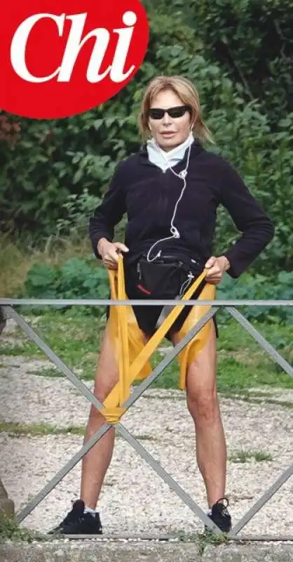 lilli gruber fa ginnastica a villa borghese