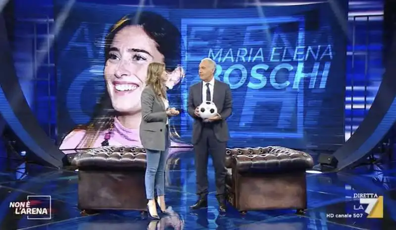 maria elena boschi palleggia da giletti