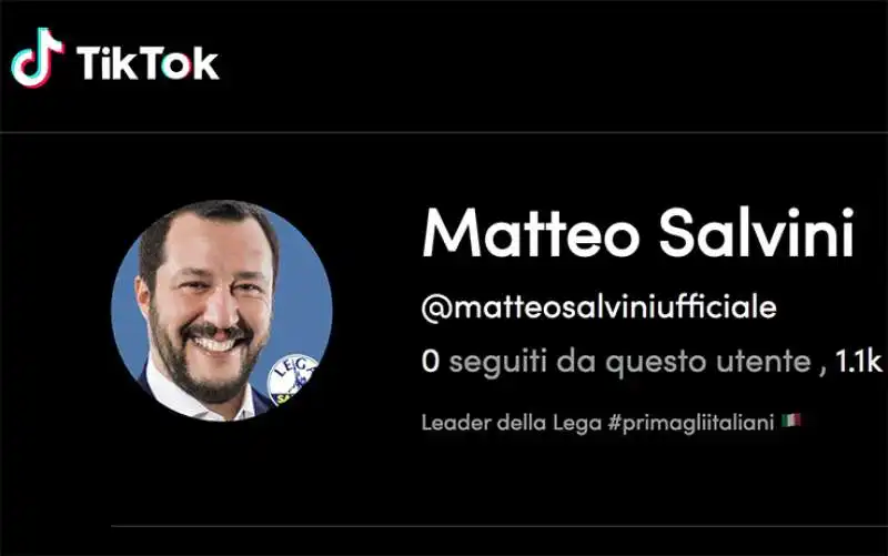 MATTEO SALVINI SU TIKTOK