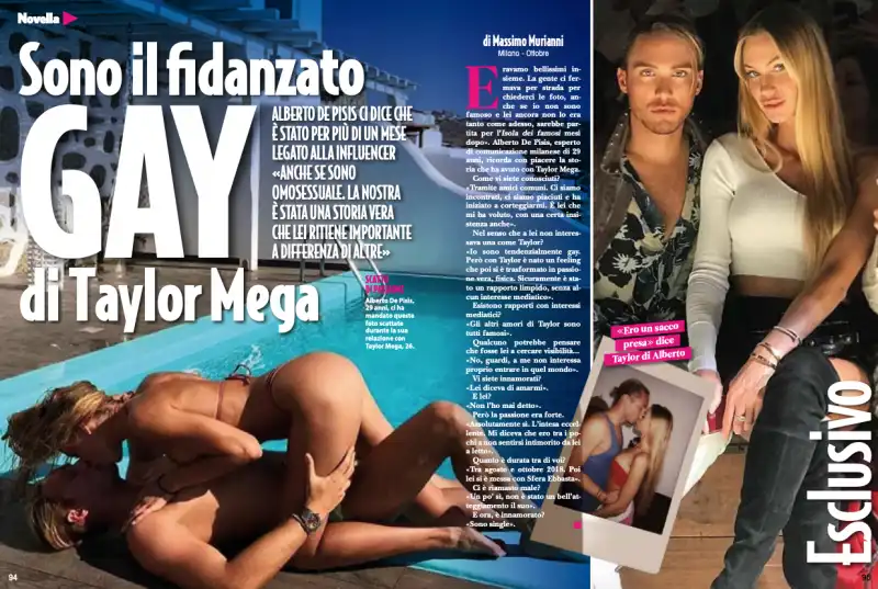 NOVELLA 2000 INTERVISTA ALBERTO DE PISIS IL FIDANZATO GAY DI TAYLOR MEGA