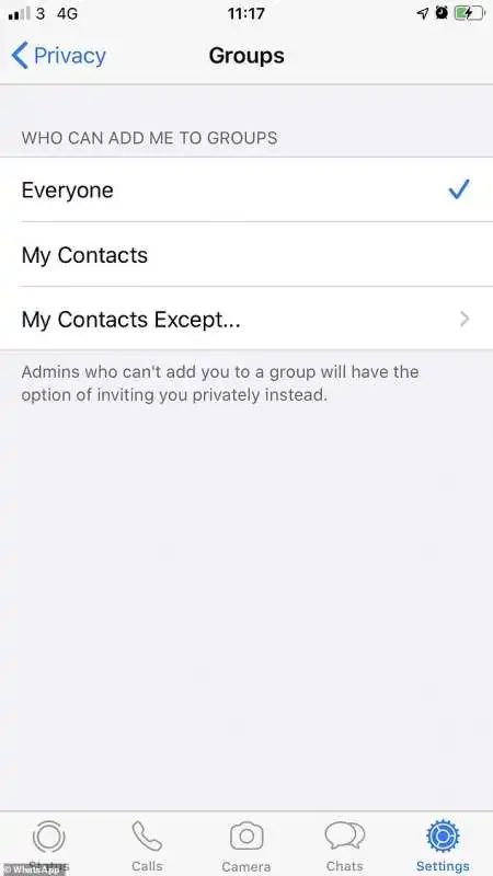 nuove impostazioni per i gruppi whatsapp