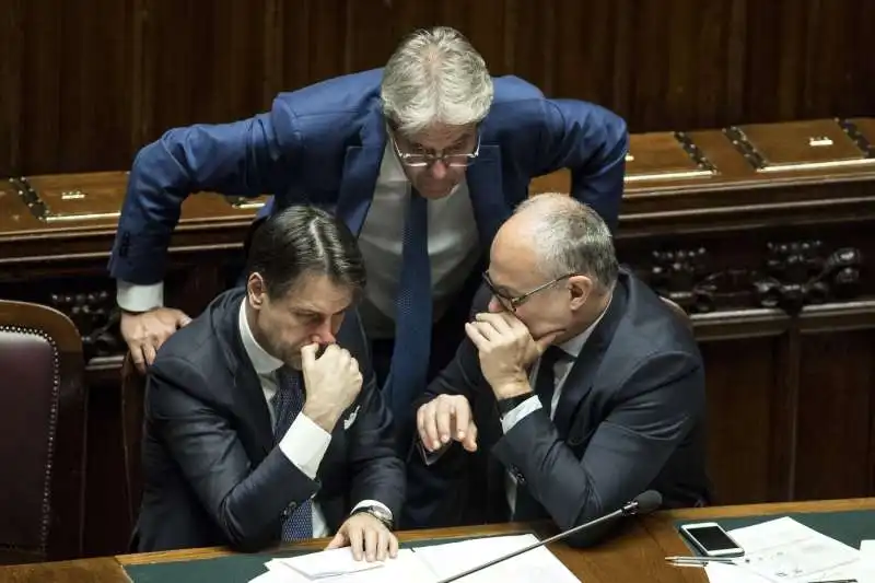 GIUSEPPE CONTE PAOLO GENTILONI ROBERTO GUALTIERI