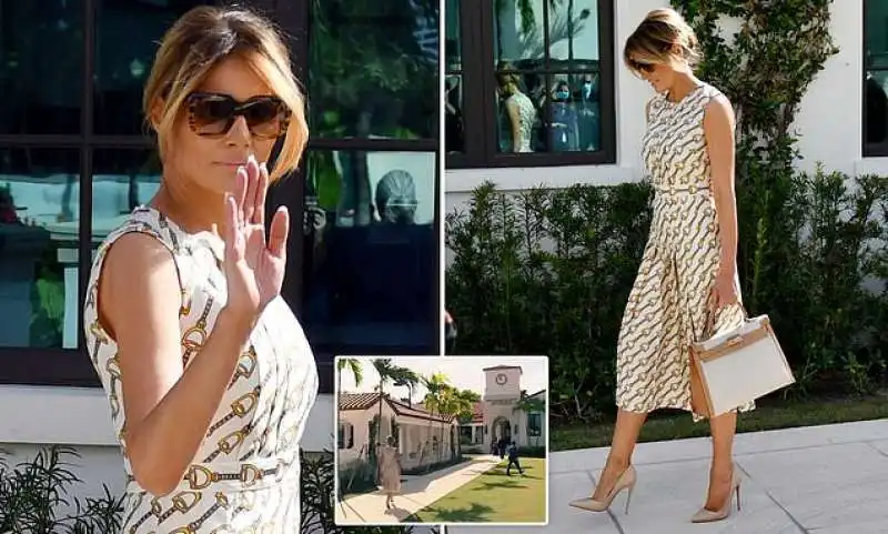 MELANIA TRUMP IN GUCCI AL VOTO IN FLORIDA