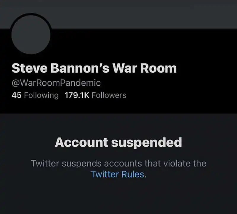 twitter sospende l account della war room di steve bannon