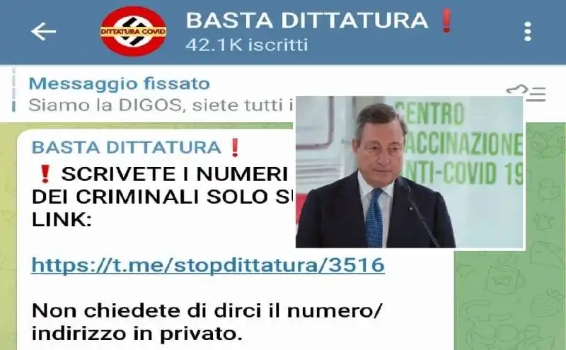 chat dei no vax su basta dittatura  2